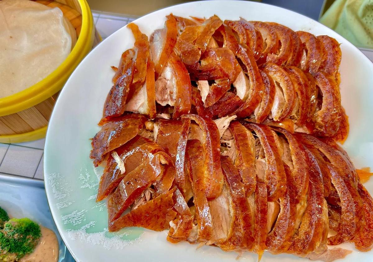 Peking Duck — the crisp skin up close
